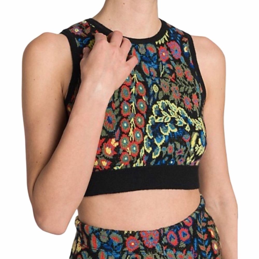 ETRO Womens Flora Wool Blend Cropped‎ Sweater Tank Top EU 38/US 2 Luxury Italy